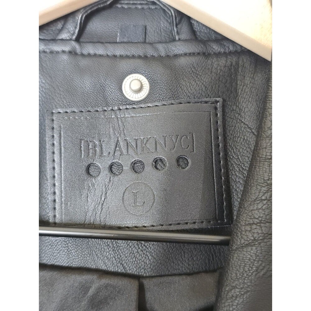 BLANKNYC Meant To Be Moto Jacket Womens L Black Faux Leather No Hood - Picture 9 of 10